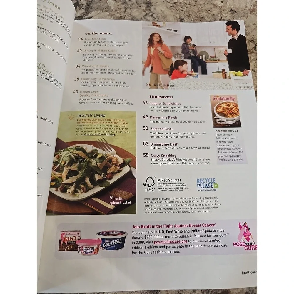 2008 Fall, Food & Family Magazine By Kraft‎ Foods Color Photos & Recipes